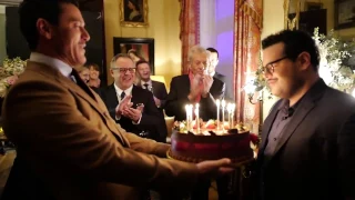 Luke Evans singing Happy Birthday to Josh Gad