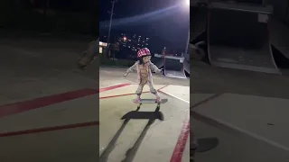 five-year-old girl taking her first steps in a skatepark #shorts