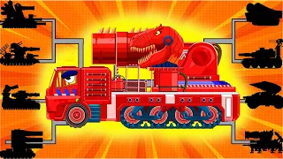 German fanatics vs the Soviet strongman | Fire Truck Vs Hks | Cartoons about tanks