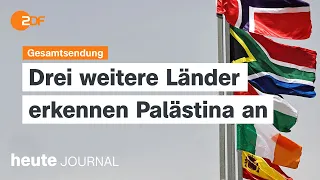 heute journal vom 28.05.2024 Anerkennung Palästinas, Staatsbesuch von Macron, EU-Wahlkampf (english)