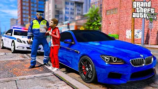 ОТЕЦ И СЫН В GTA 5 - ШКОЛЬНИКА ОСТАНОВИЛ ДПСНИК ЗА ЕЗДУ БЕЗ ПРАВ! ПОГОНЯ ОТ ПОЛИЦИИ НА МЕРСЕ! 🌊ВОТЕР