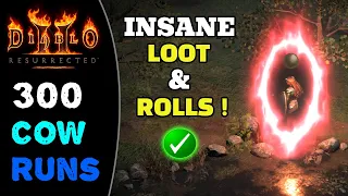 300 Cow runs & Unbelievable LUCK with Loot & Rolls ! - Diablo 2 resurrected