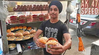 17 Years Old Speedy Singh ka AK 47 Burger | Rs 25 | Street Food India