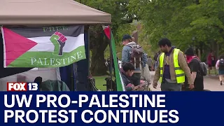 Pro-Palestine UW protesters refuse to move | FOX 13 Seattle