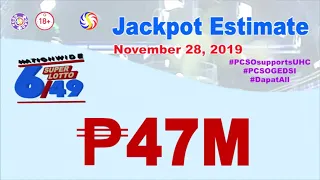 [LIVE] PCSO 11:00 AM Lotto Draw - November 28, 2019