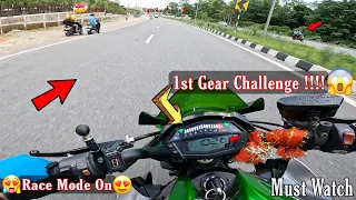 Kawasaki z1000 1st Gear Challenge In Race Mode & First Time In India & Full Throttle Top Speed