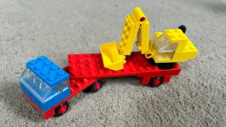 Building LEGO 649-1 Low-loader with Excavator (1972)