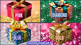 Choose Your Gift...! Pink,Diamond,Blue,Gold🎁💗💙💎How Lucky Are You? 😱 #chooseyourgift #pickonekickone