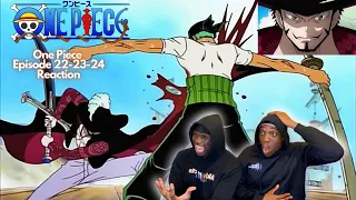 ZORO VS HAWKEYE MIHAWK!! FIRST TIME WATCHING One Piece Episode (22-23-24) Group Reaction