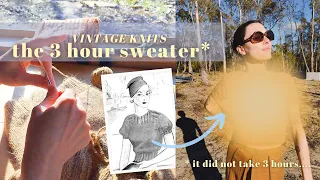 vintage knits | attempting the '3 hour knit sweater' | 1930s | knitting challenge