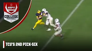J.J. McCarthy's 2nd INT taken back for a TD by TCU  | College Football Playoff