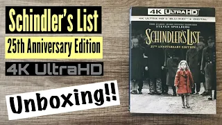 Schindler’s List 25th Anniversary Edition 4K UltraHD Blu-Ray Unboxing!! Steven Spielberg