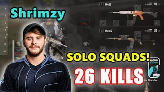 Soniqs Shrimzy - 26 KILLS - SOLO SQUADS! - M416 + Mini14 - PUBG