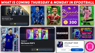 What Is Coming On Thursday & Monday In eFootball 2024 Mobile | New Nominating Pack, Free Coins