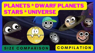 HOW BIG ARE CELESTIAL BODIES? Learn planets, stars and more | space video compilation | SafireDream