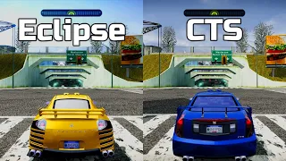 NFS Most Wanted: Mitsubishi Eclipse vs Cadillac CTS - Drag Race