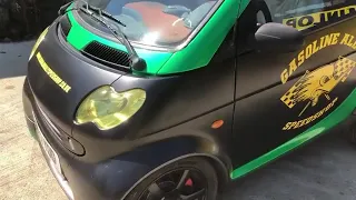 Our Demo/Promo Kawasaki ZX10r engined Smart Car ready for road testing