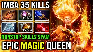 EPIC 35 KILLS LINA Magical Queen Level 30 Wind Waker + Timeless Relic Nonstop Skills Spam DotA 2