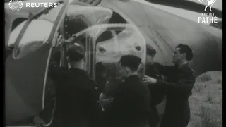 Royal Air Force demonstrates use of Sycamore helicopter ambulance (1951)