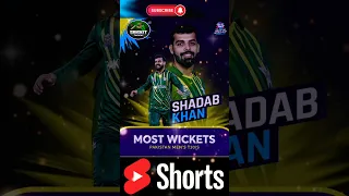 Shadab Khan leading wicket-taker for Pakistan in T20Is 👏 #shorts #youtubeshorts #yt #T20WorldCup W-W