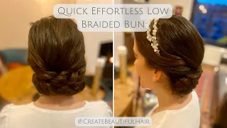 Effortless Low Braided Bun - The Perfect Bride and Bridesmaid Hairstyle!