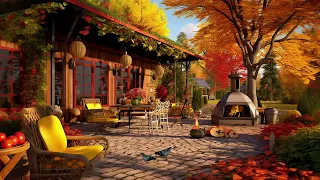Warm Autumn Morning in Cozy Coffee Shop Ambience 🍂 Smooth Jazz Instrumental Music for Relaxing, Work