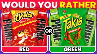 Would You Rather RED vs GREEN Food Edition! 🍎🍏