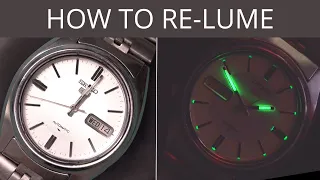 How To Re-Lume Watch Hands using affordable $15 DIY kit, Restoration Tutorial