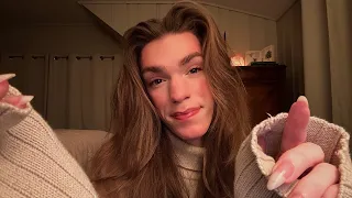 asmr face touching and tracing 🤎