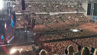 Coldplay A sky full of stars part of Chris Martin speaking Danish Live Parken Copenhagen 2023-07-05