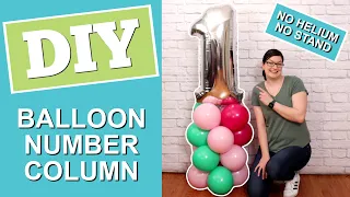 Easy Balloon Number Column | No Stand No Helium