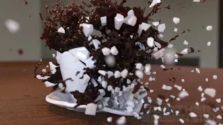 Cup Fracture with liquid in slow motion