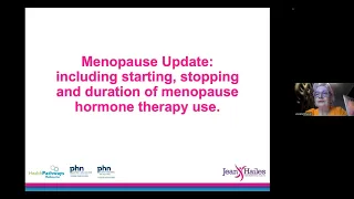 Starting and stopping, duration of menopause hormone therapy use (webinar 5 April 2022)