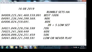 3UP SETS FREE | 3UP SET | NON MISS SETS | RUMBLE SETS | SURE SET | FIX SET | 16 08 2019 | 16/08/2019