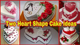 40+ Two Heart Shape Cake Decoration Ideas For Anniversary/Engagement/Wedding/Birthday/Valentines Day