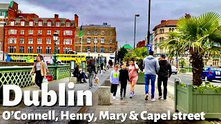 Dublin, Ireland, Walking tour | 4K Dublin City Centre - Aug 2021| O’Connell street and Henry street