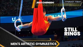 Top 3 in Men's Rings Final - 2023 Chengdu FISU World University Games - Artistic Gymnastics