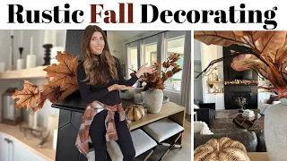 2023 Fall Decorating Ideas / Rustic Fall Living Room Decorating Ideas + Staining the Console Table