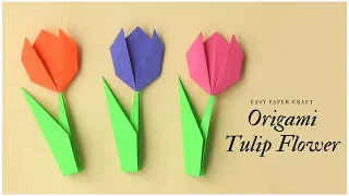 Origami Tulip Flower Tutorial Step by Step
