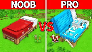 Mikey Family & JJ Family - NOOB vs PRO : Giant Bed House Build Challenge in Minecraft (Maizen)