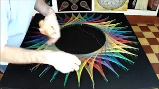 string art espejo radial por jorge de la tierra