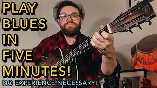 Play The Blues in 5 Minutes! Absolute Beginners Guitar Lesson - No Experience Necessary