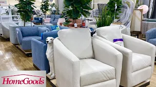 HOMEGOODS FURNITURE ARMCHAIRS SOFAS TABLES LAMPS HOME DECOR SHOP WITH ME SHOPPING STORE WALK THROUGH