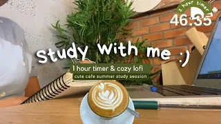 Study with me I 1 hour cozy Lofi music light study session light academia coffee motivation to study