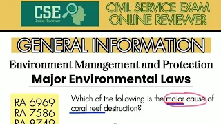 CIVIL SERVICE EXAM | General Information: Environment Management & Protection | CSE Online Reviewer