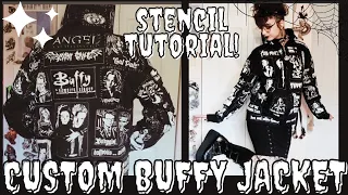 DIY Buffy the Vampire Slayer Jacket + Stencil Tutorial