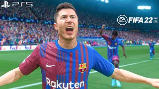 Barcelona Vs Manchester City Ft. Lewandowski, Haaland, - UEFA Champions League 2022 - 4K Gameplay
