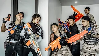 Nerf Guns War : Couple S.W.A.T Men Of SEAL TEAM Nerf Guns Fight Crime Dr Lee Bandits DIAMOND