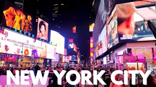 Walking Tour NYC 🗽| Times Square Night Walk 🏙️【4K】