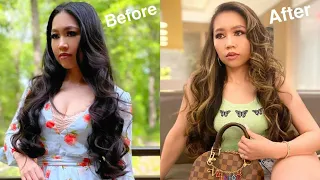 Hair Transformation | Balayage on Virgin Dark Hair | バレイヤージュ in アメリカ